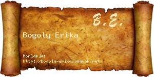 Bogoly Erika névjegykártya